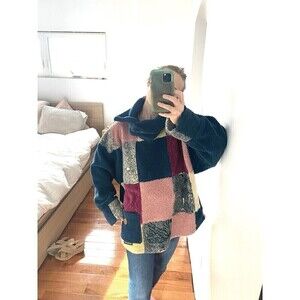 Vintage Danielle Nault Sherpa Octopus Sherpa Sweater Made in Canada Cabin Size L